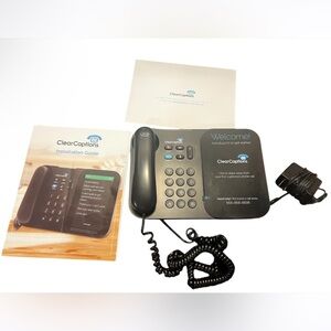 Clear Captions Blue Telephone For Hearing Impaired Amplified Captioning Phone